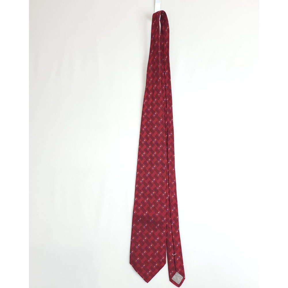 Ferrell Reed For Greater Texas Clothing Club Men Silk Neck Tie Abstract Burgundy
